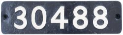 Smokebox numberplate 30488 ex LSWR Urie H15 built at Eastleigh in 1914 and numbered 488 and later BR