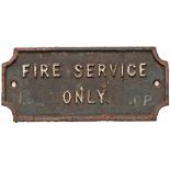 Lancashire & Yorkshire Railway cast iron doorplate/sign FIRE SERVICE ONLY. Measures 11in x 5in