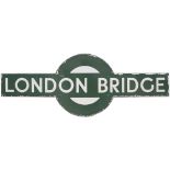 Southern Railway enamel target station sign LONDON BRIDGE from the former London Brighton & South