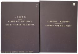 London & North Western Railway hand coloured plans, 2 volumes; SIRHOWY RAILWAY ARGOED - NINE MILE