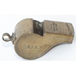 Great North of Scotland Railway Company brass whistle stamped G.N.S.R The Thunderer Patent. In