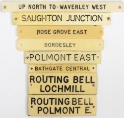 A collection of six Scottish and 2 English Ivorine signal shelf plates to include, UP NORTH TO