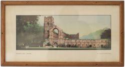 Carriage Print FOUNTAIN'S ABBEY, YORKSHIRE from an original etching by Fred Taylor, R.I. from the