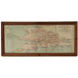 Carriage print Great Western Railway Diagram map of the system showing routes, principal stations