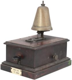 South Eastern Railway Sykes pattern keyed Block Bell, ivorine plated MAIN LINE C. CABIN. From