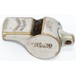 Furness Railway Company nickel plated brass whistle stamped F.R.Co The Acme Thunderer. In very