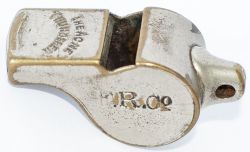 Furness Railway Company nickel plated brass whistle stamped F.R.Co The Acme Thunderer. In very