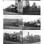 50 large format mostly glass. Includes LSWR and MR taken in 1922 at Wadebridge, Nine Elms,