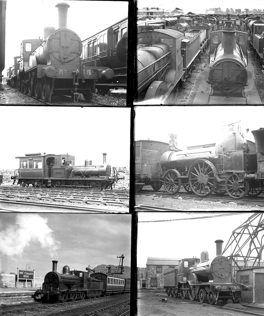 19 large format glass negatives. Taken in 1932 includes Irish GSR: MGWR and GS&WR: Inchicore,