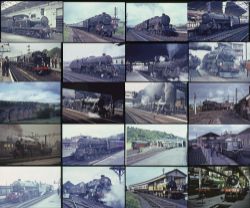 100 Railway Slides of late BR Steam. A good mix including some Rail Tours. Sold with Copyright.