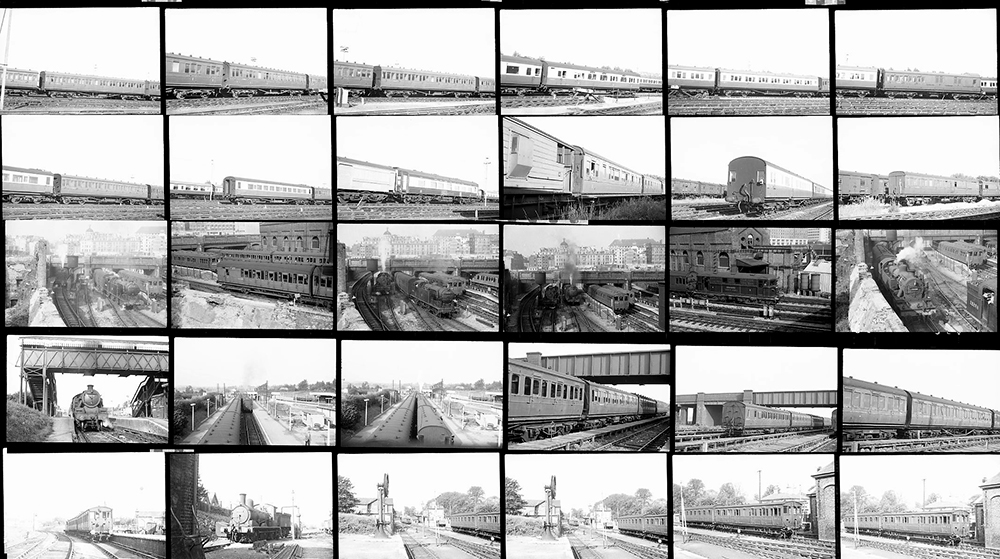 90 35mm negatives. Taken in 1956 locations include: Wolverton, Maze Hill, Moorgate and Earley