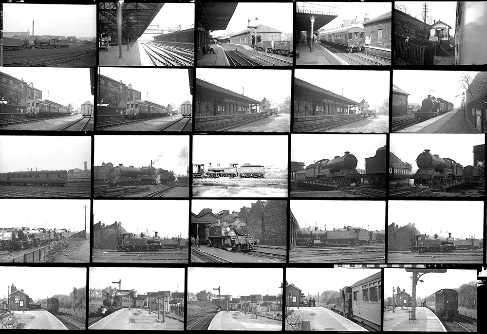60 35mm negatives. Taken in 1954 locations include: Manchester Central, Delph, Lees, Widnes and
