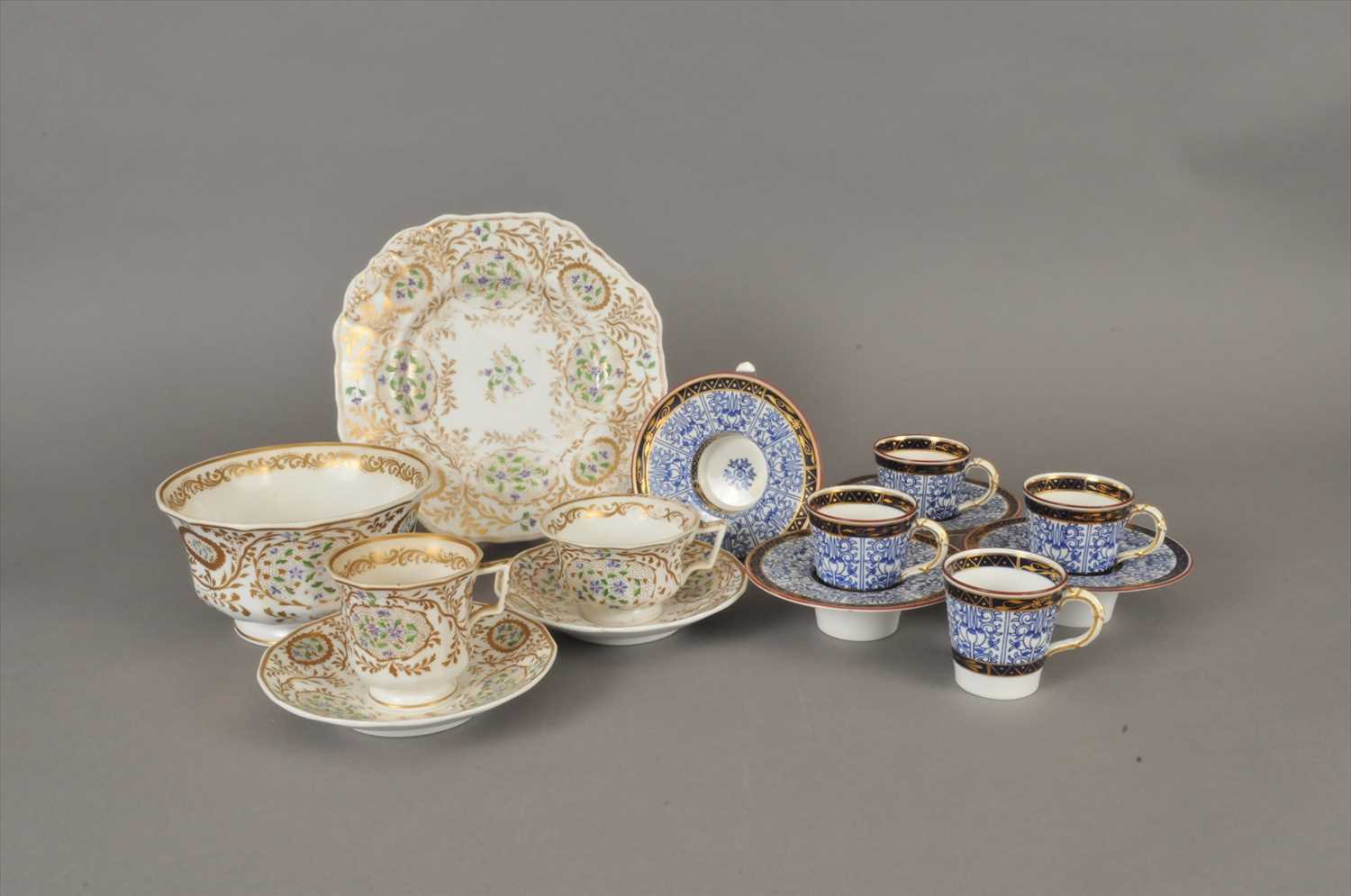 Spode tea service, circa 1835 and Royal Worcester coffeewares