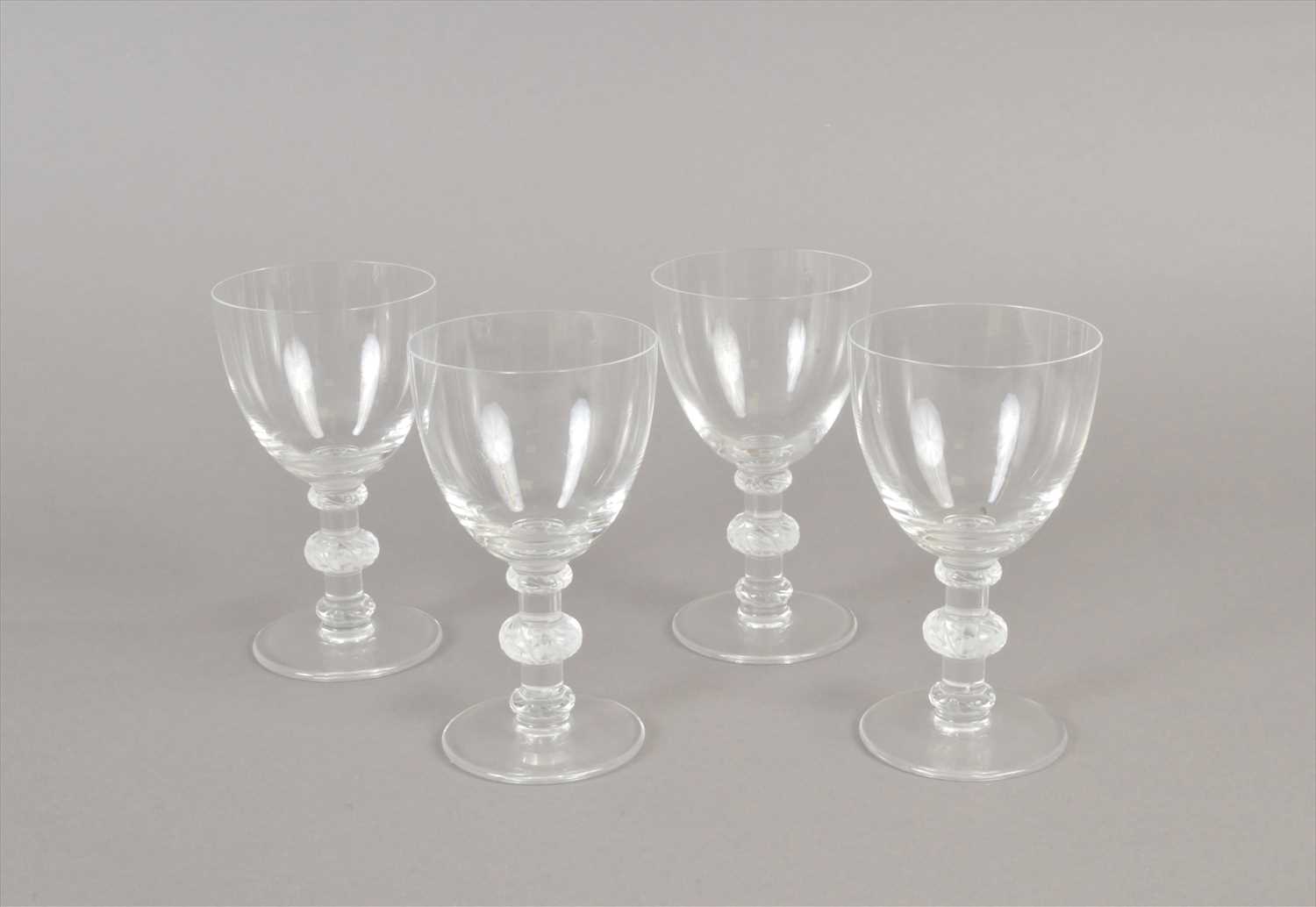 Set of four Lalique Crystal drinking glasses