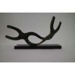 † Two Bronze Abstract Sculptures