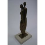 † Bronze Sculpture of an Entwined Couple with Marble Base