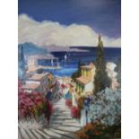 † Vincent (French Contemporary), L'Escalier du Port, Riviera