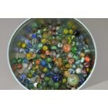 A quantity of old glass marbles
