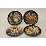 Four Moorcroft Year Plates - 2001, 2002, 2004 and 2005