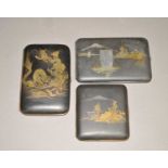Three Japanese cigarette cases