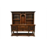 A large heavy century walnut sideboard