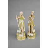 A pair of Royal Dux Shepherd and Shepherdess figures