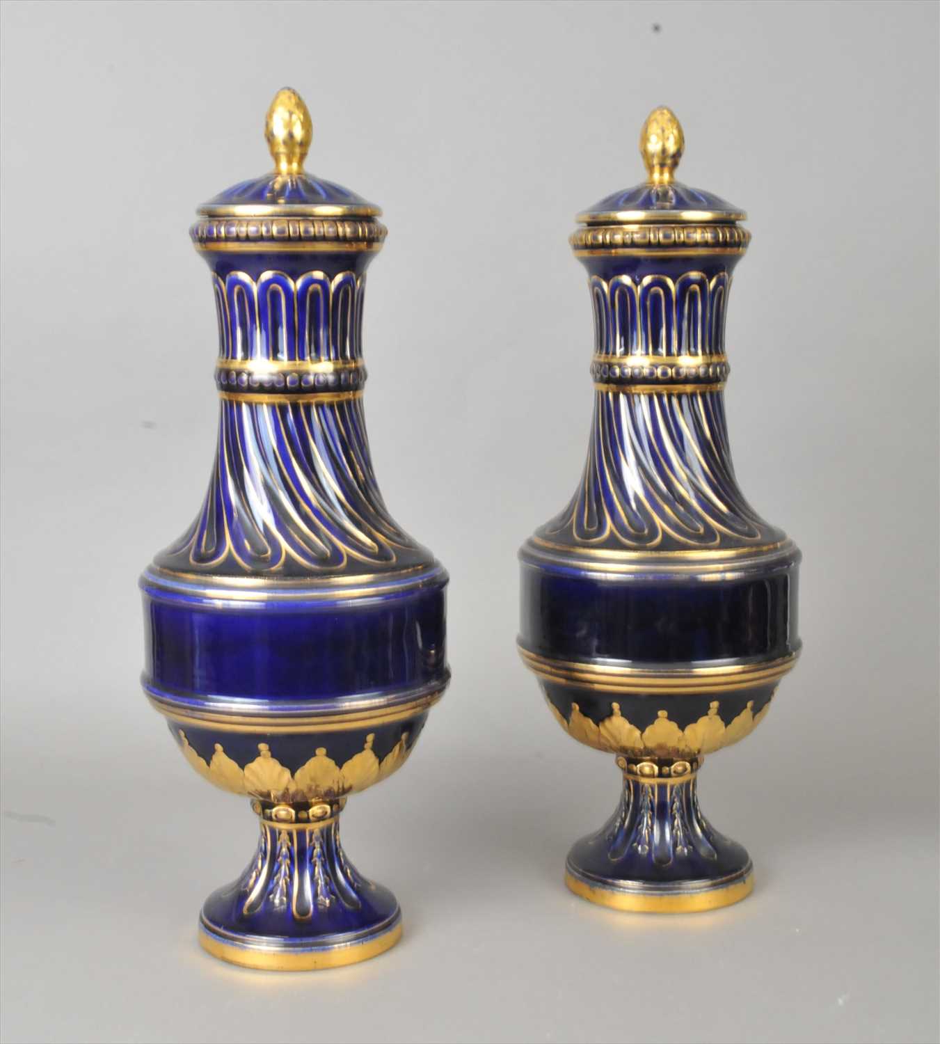 Pair of French vases and covers, late 19th century