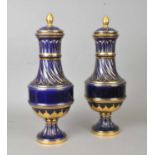 Pair of French vases and covers, late 19th century