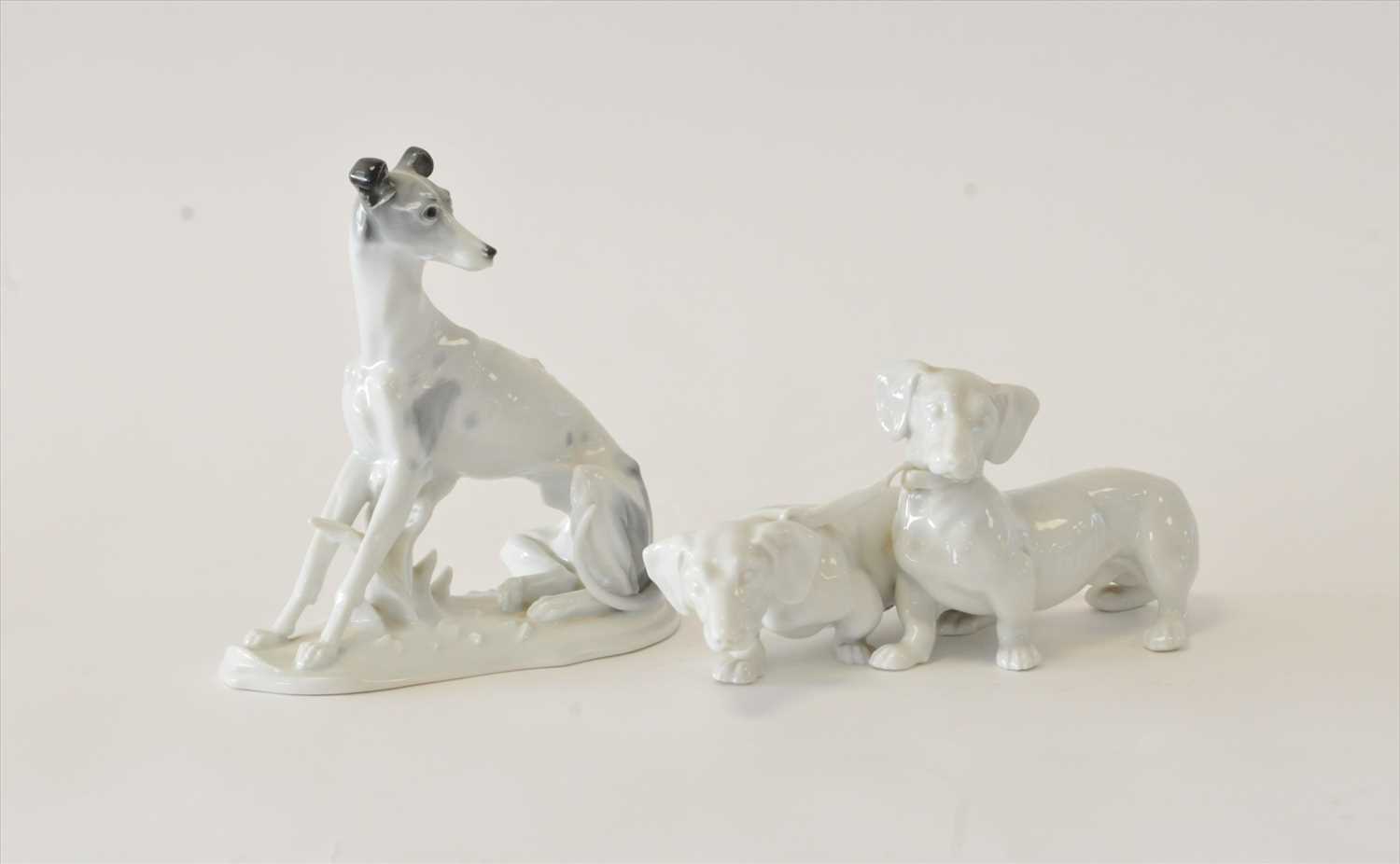 Karl Ens and Heubach porcelain models of dogs