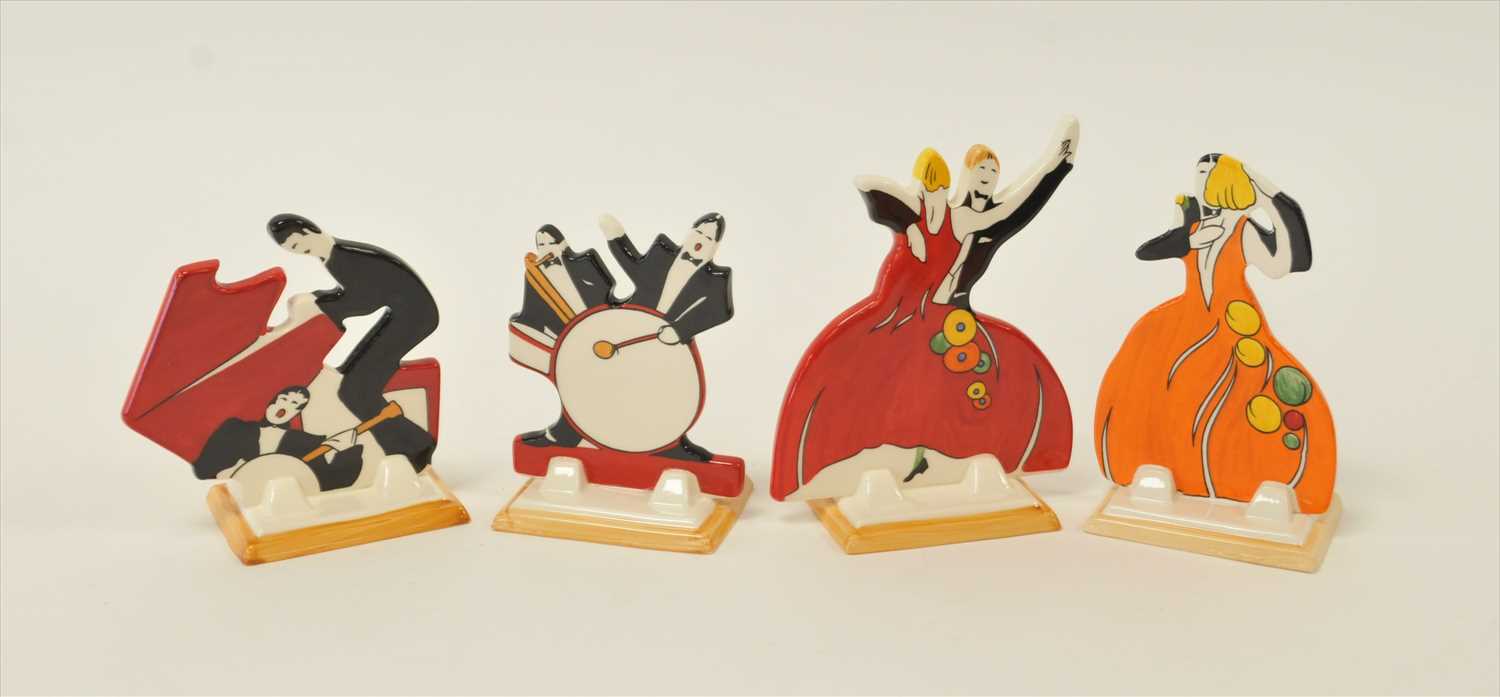 Four Wedgwood 'Age of Jazz' Clarice Cliff figures