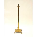 An Edwardian telescopic brass standard lamp