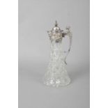 A 19th century style silver mounted glass claret jug