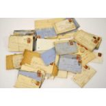 EPHEMERA. 100+ Victorian envelopes with stamps. Mainly penny reds, many envelopes still with letters