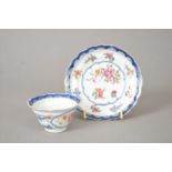 A small Chinese export famille rose tea bowl and saucer,