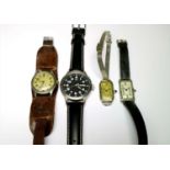Quantity of watches to include an Army Trade Pattern (ATP) Timor, and a silver cased ladies