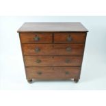 A 19th century mahogany chest of two short and three graduating long drawers