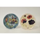 Two Moorcroft Year Plates - 1984 and 1985