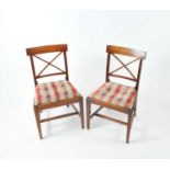 An associated set of eight (6+2) 19th century mahogany dining chairs