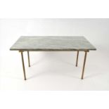 A 20th century Italian marble-topped brass coffee or occasional table