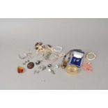 A collection of silver jewellery and costume jewellery