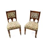 A set of six Victorian oak dining chairs