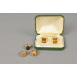 Three 9ct gold signet