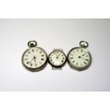 A Collection of Silver Watches, Comprising of Two Open-face Pocket Watches with Engraved Cases and
