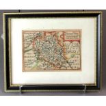 Collection of seven maps of Shropshire to include a road map from London to Shrewsbury and a 17th