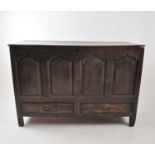 A large 18th century and later oak mule chest