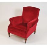 An upholstered armchair