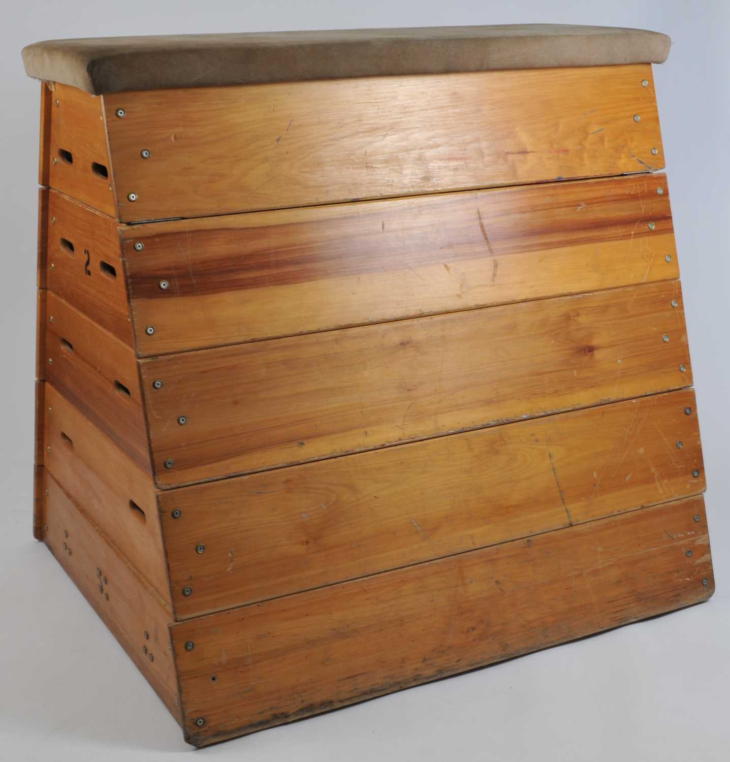 A 20th century five sectional school gym vaulting box