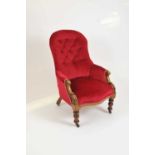 A Victorian mahogany spoon-back chair