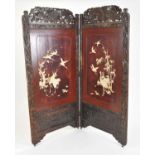 A large early 20th century Japanese hinged two-fold screen
