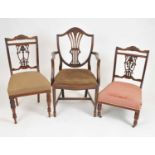 Five various dining chairs